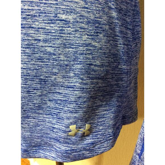 Under Armour Run HeatGear Hoodie Fitted Long Sleeves Blue Oversized Size Small - Picture 6 of 11